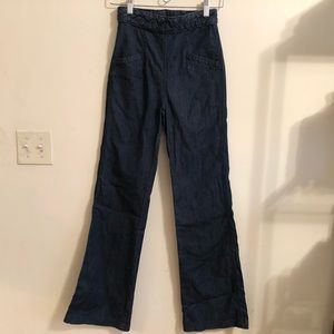 High waisted wide leg jeans